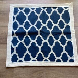 2 Pottery Barn Blue and White Geometric Pillow Covers